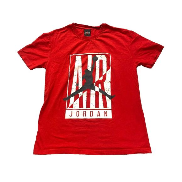 Air Jordan Shirt Womens Large‎ Red Jumpman Big Logo MJ Basketball Sporty Ladies - Picture 1 of 7